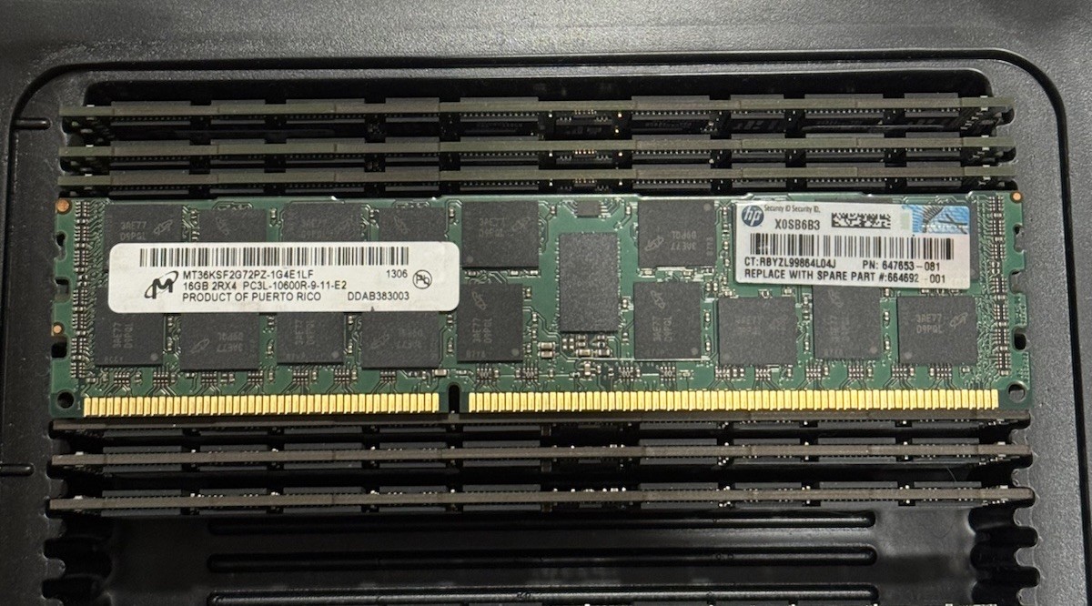 ✅ Lot of 12 - 16GB 2Rx4 DDR3 1333 MHz ECC Reg. HP / Micron MT36KSF2G72PZ-1G4E1FE