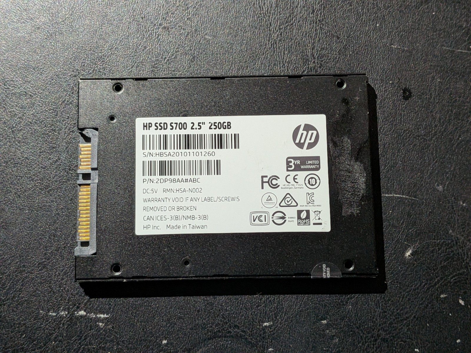HP SSD S700 250GB 2.5 SATA SSD