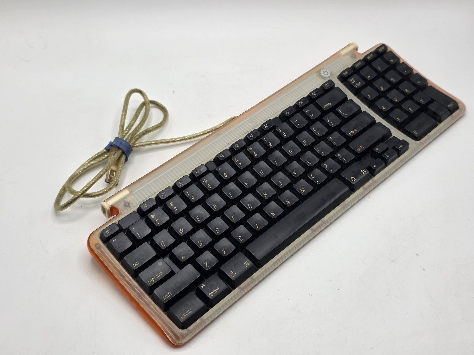 Rare Apple USB Keyboard Clear Tangerine Orange iMac iBook Power Mac G3 G4 M2452