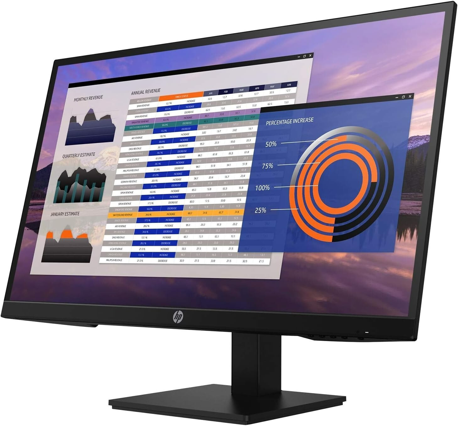 HP P27h G4 27'' Full HD (1920 x 1080) LCD Monitor - Black