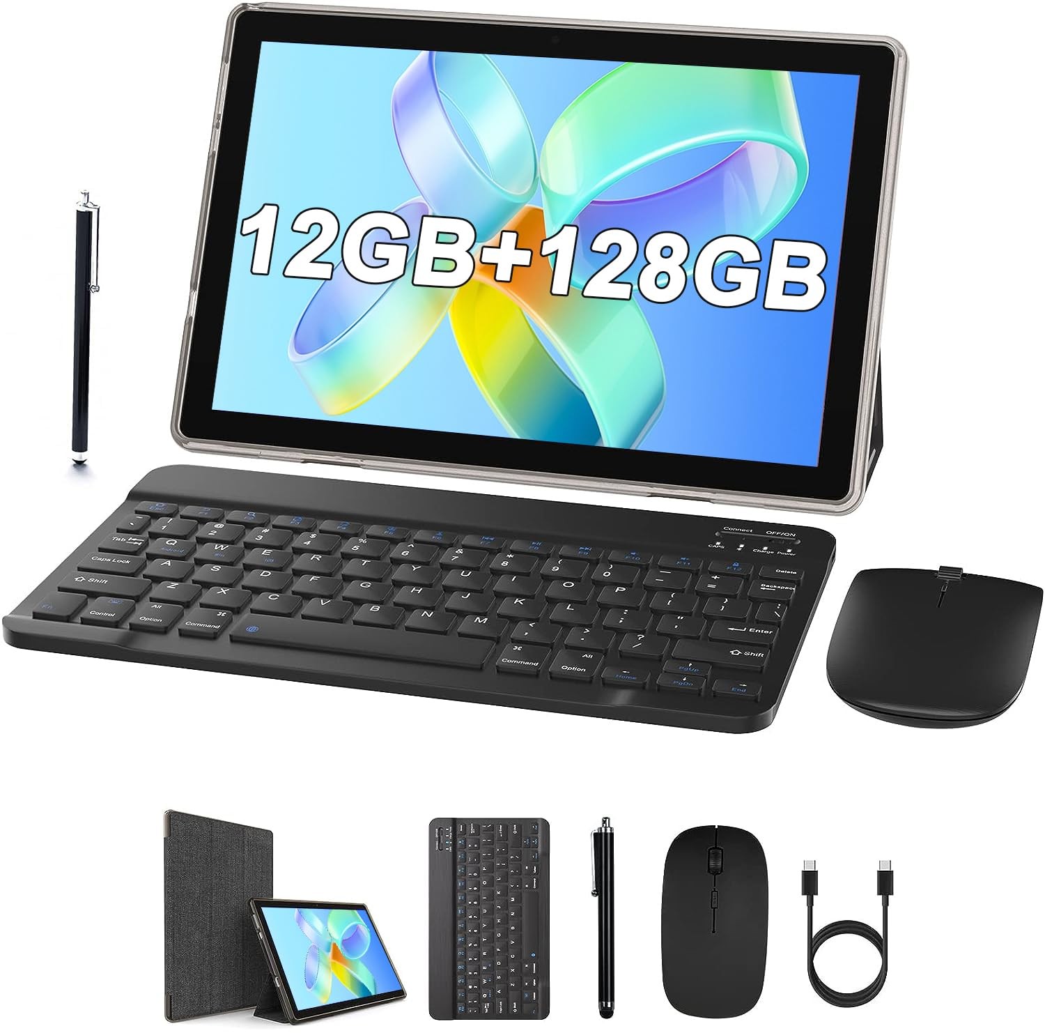 ZZB 10" Tablet Keyboard Mouse Stylus 6GB+128GB Black