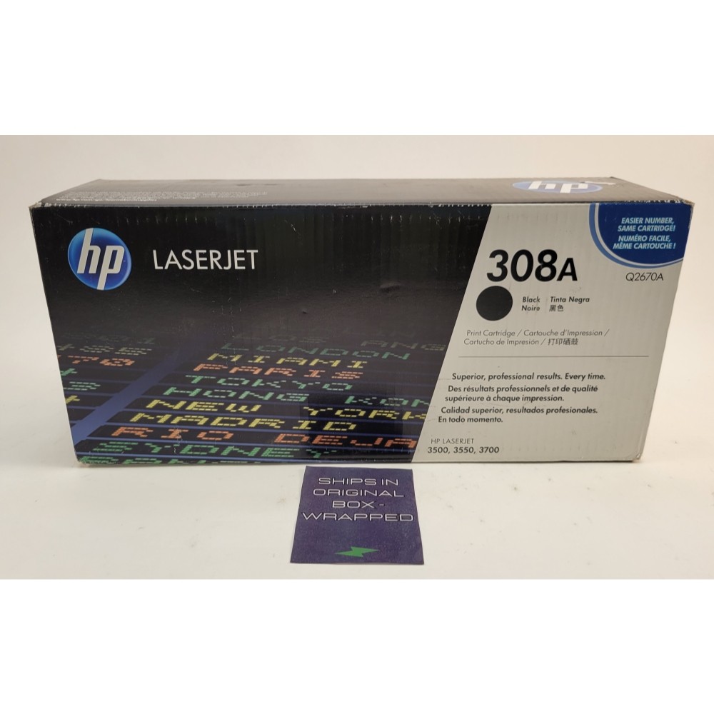 HP 308A Black Ink Cartridge Toner Genuine Q2670A - New in Box