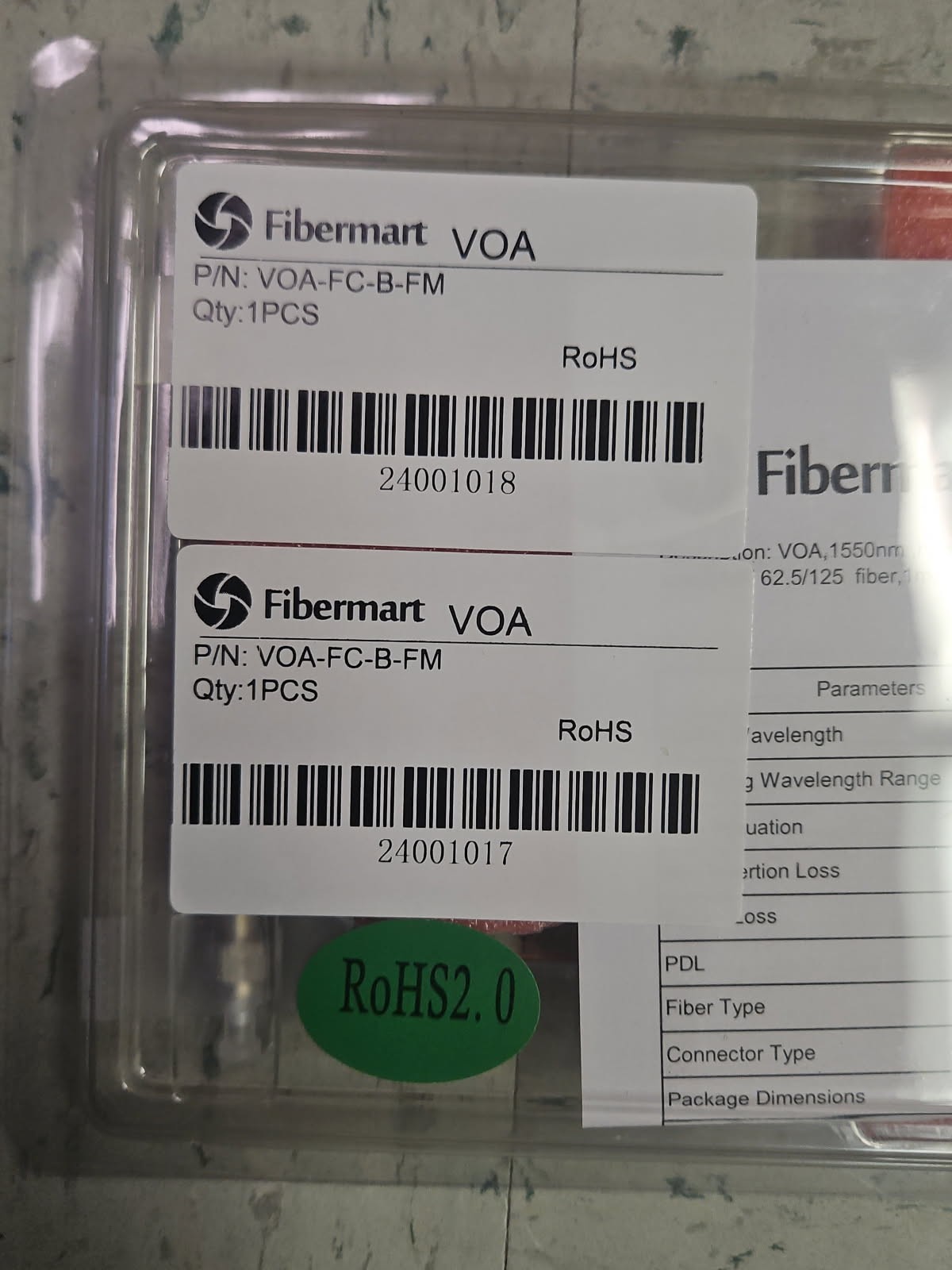 Fc/upc to fc/upc variable fiber optic voa in-line attenuator 0-60dB fibermart