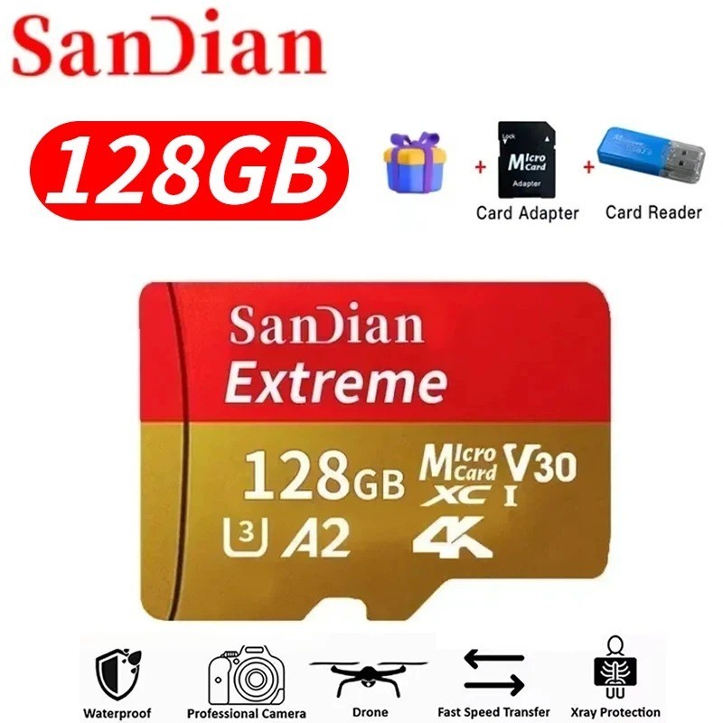 Micro SD Card 128GB-2TB V30 Class10 A1 Memory Card for Phone PC Camera