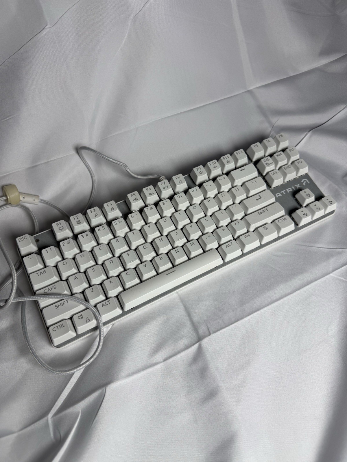 Atrix Wired Mechanical Gaming Keyboard White Compact 75% RGB PC Tested