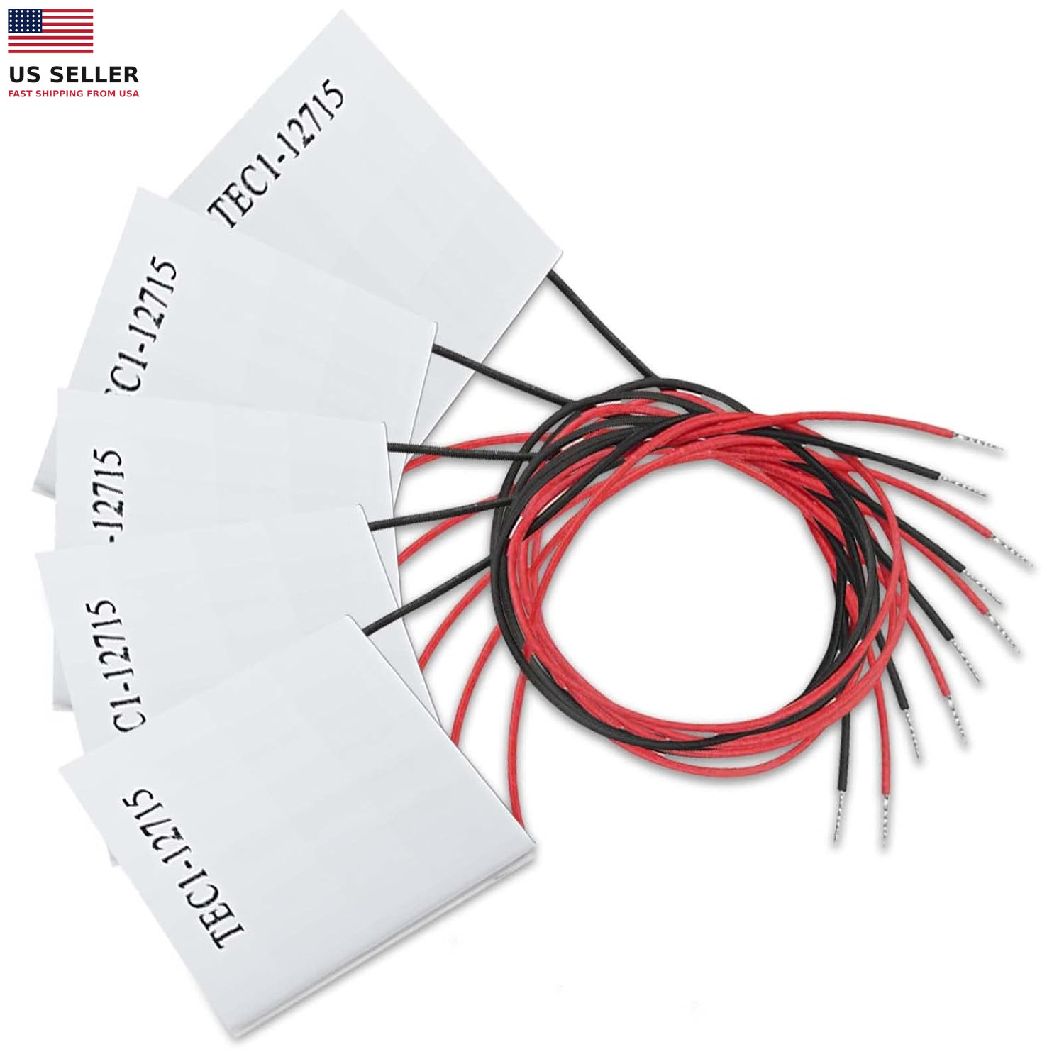 5PCS TEC1-12715 12V 15A 68-140?40MMX40MM Heatsink Thermoelectric Cooler Cooling