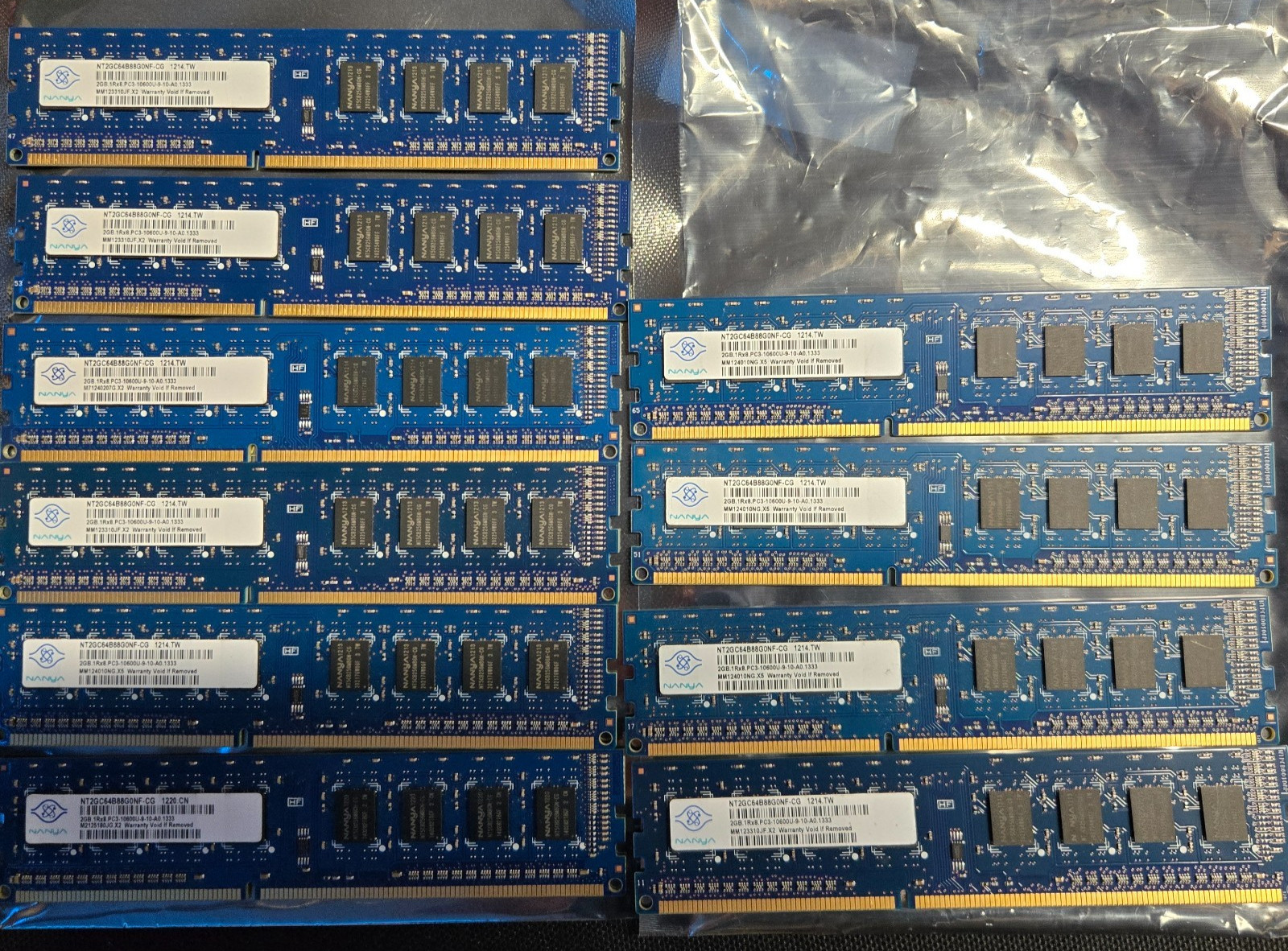 Nanya 8GB MIX Lot 8x1GB DDR2 RAM 6x PC2-6400U 800MHz 2x PC2-5300U 667MHz 240-Pin