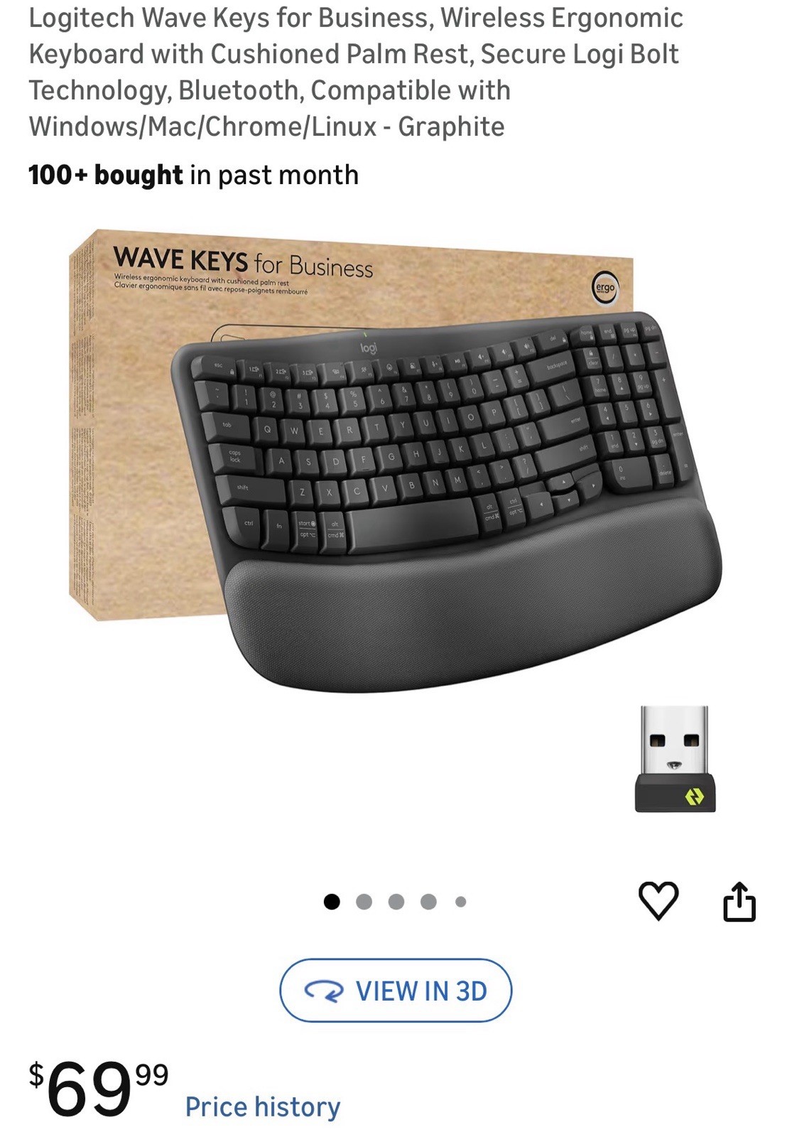 Logitech Wave Keys for Business, Graphite 920-012058