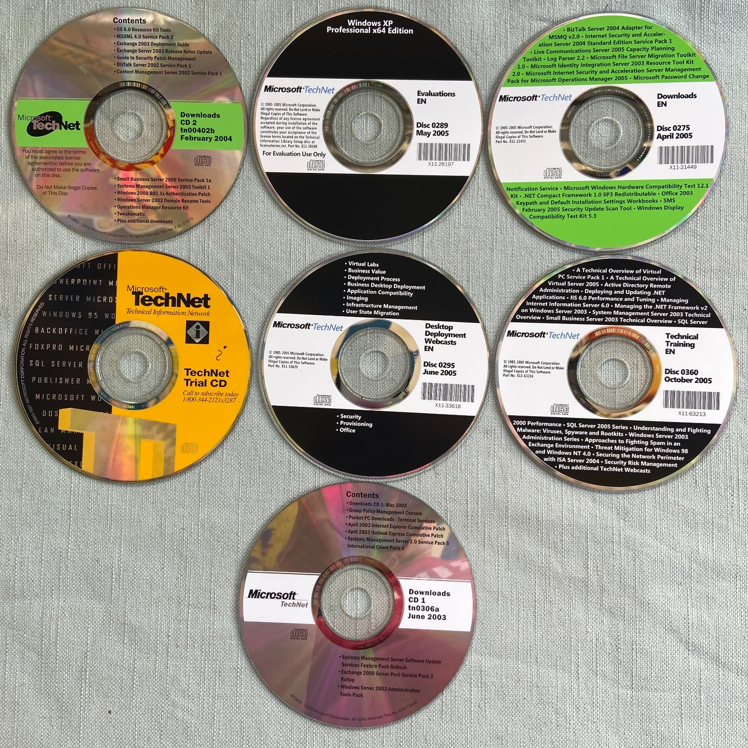 Microsoft TechNet PC CD Software Windows XP Resource Kit Downloads Server Virtua