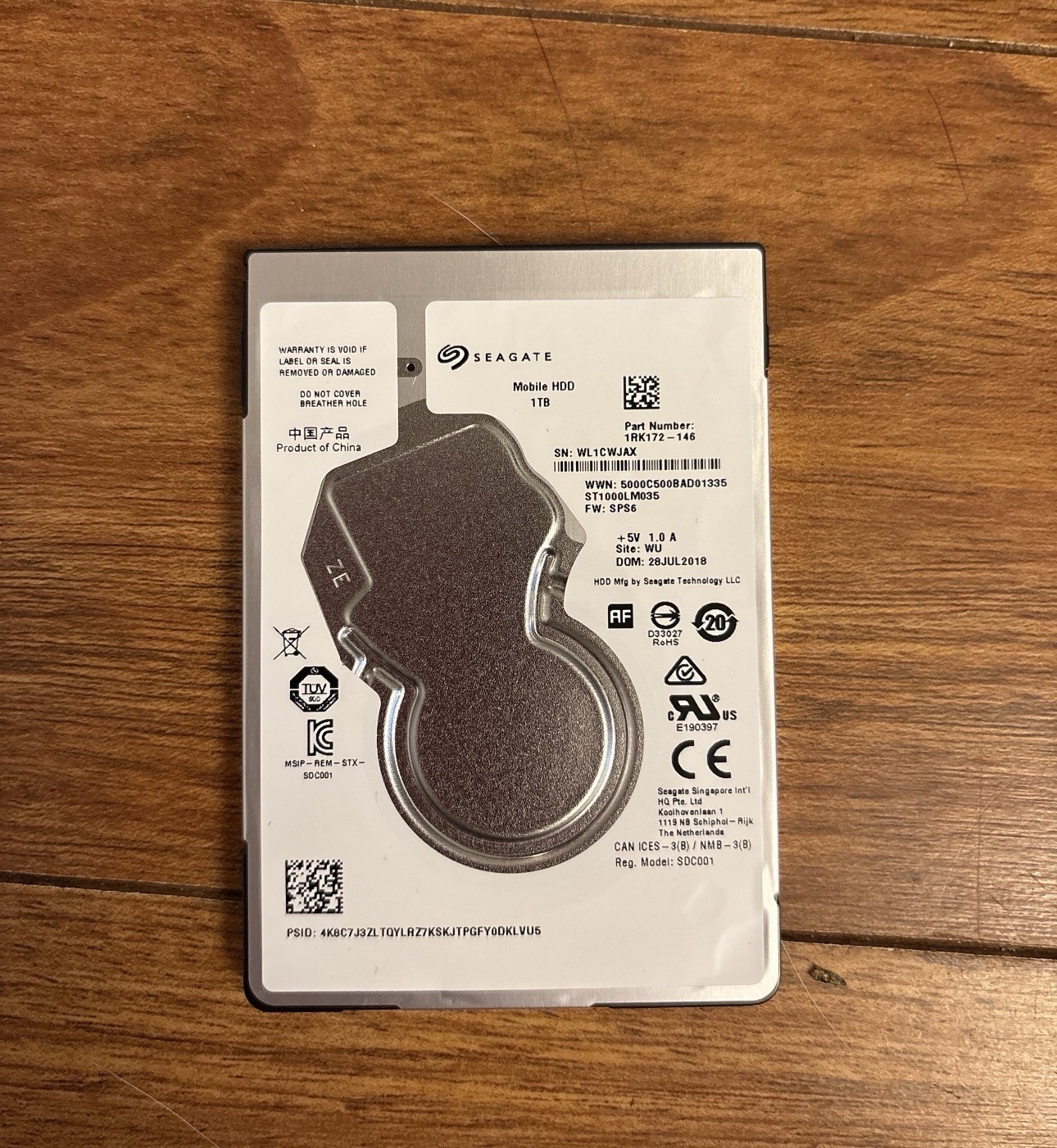 Not tested/for parts 1TB Harddrive seagate