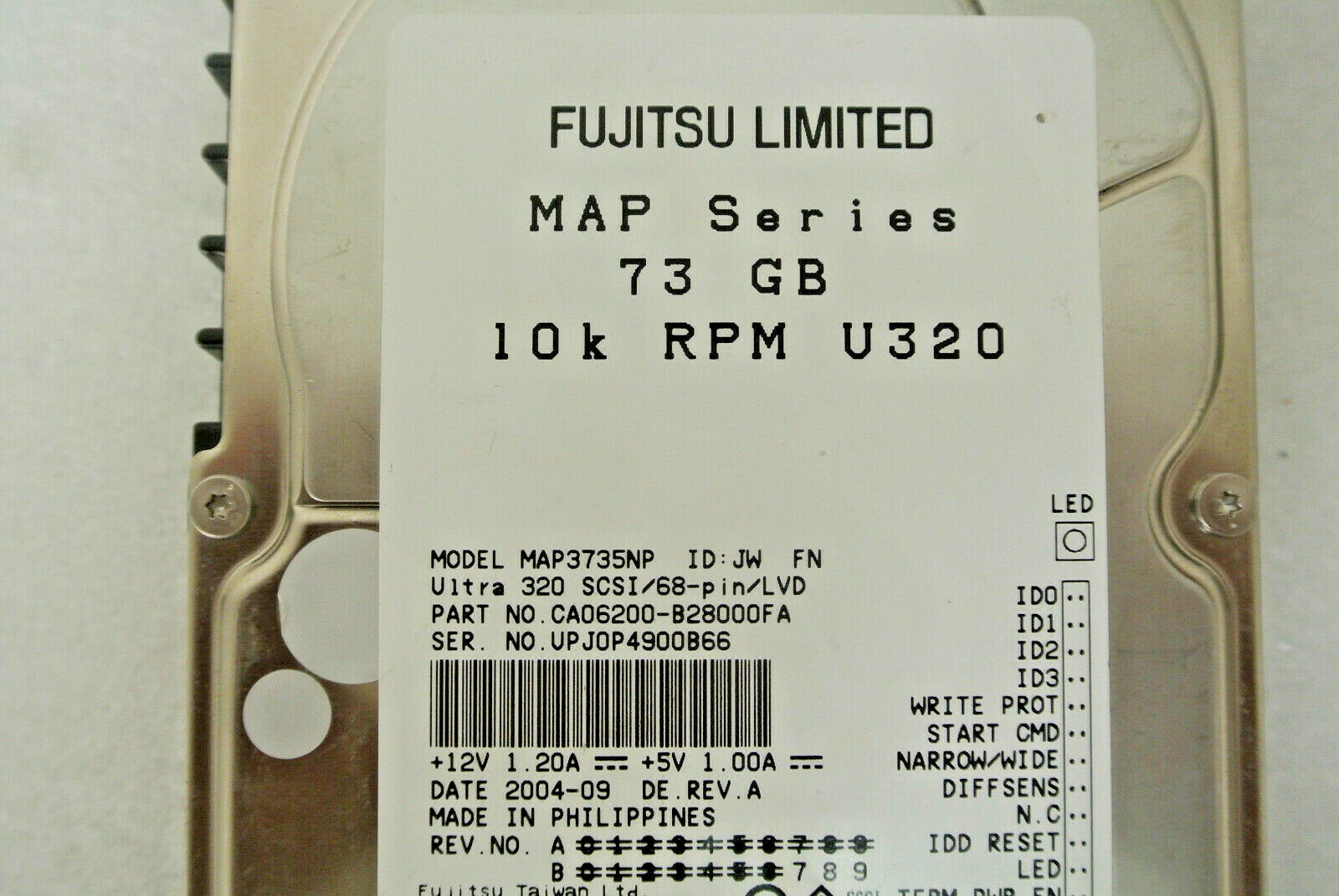 FUJITSU MAP3735NP CA06200-B28000FA 73GB 10K U320 68PIN HDD