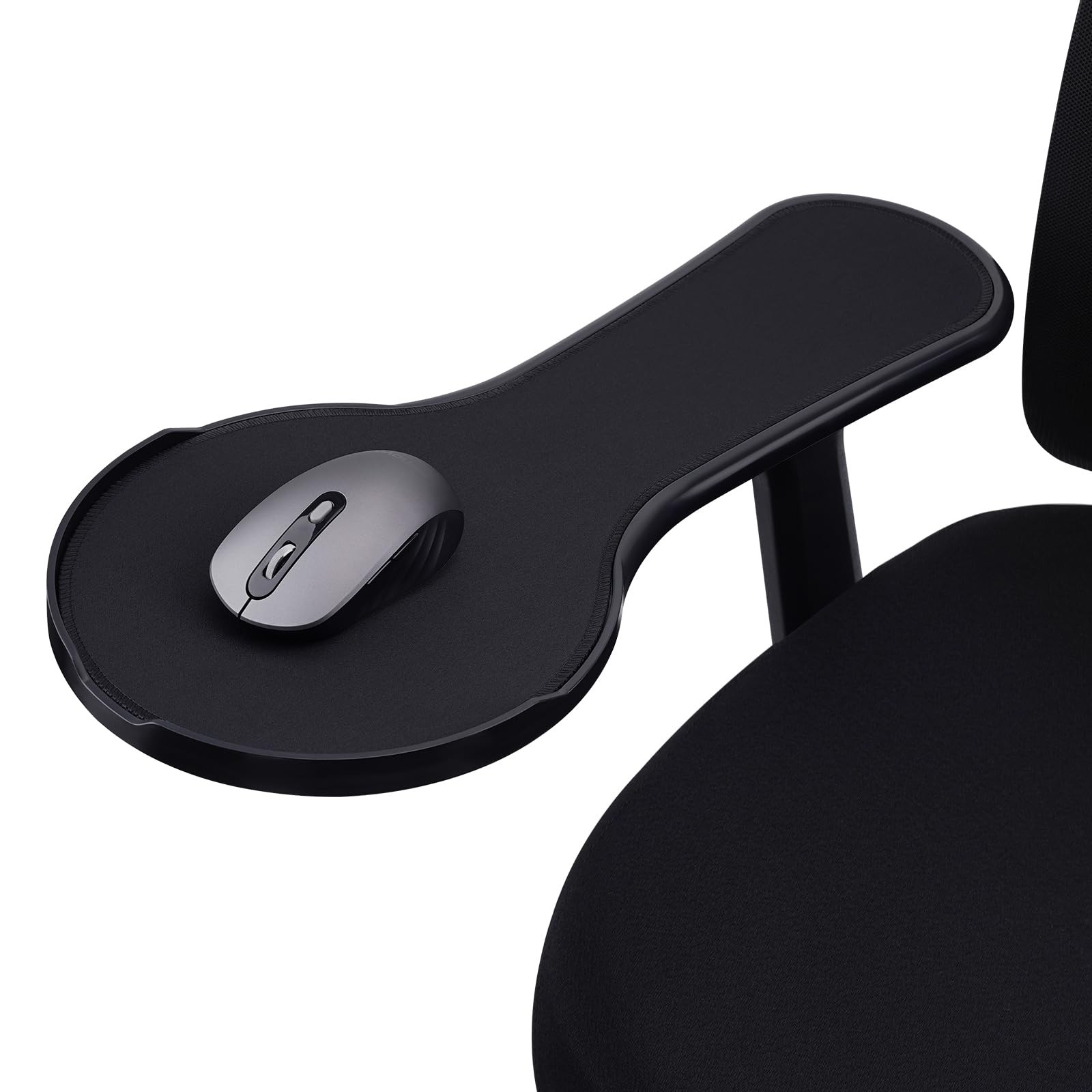 Ergonomic Chair Armrest Mouse Pad Tray 18.9L x 8.7W inches Black Adjustable ABS