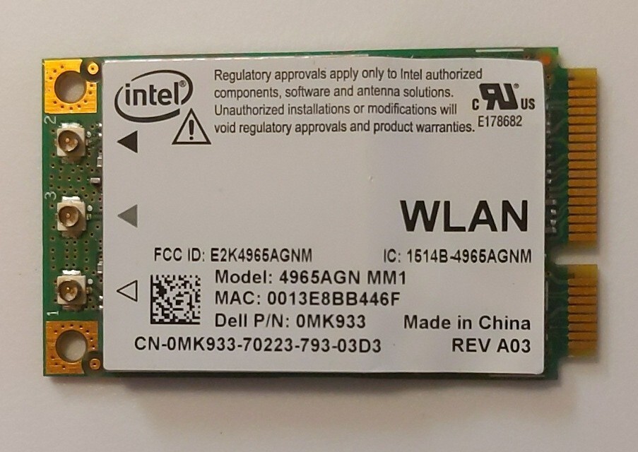 Dell Intel WiFi Link 4965AGN a/b/g/n PCIe Dual 300Mbps Original Dell MK933