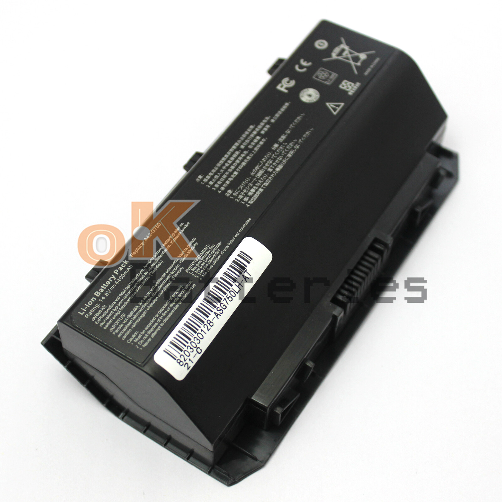 8Cell A42-G750 Battery for Asus A42-G750 G750 G750JH G750JM G750JS 14.8V 4400mAh