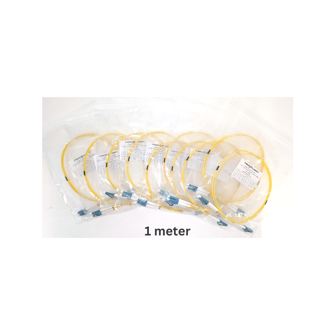 (10 Pack) LC to LC UPC OS2 Duplex Single-Mode Fiber Optic Patch Cable - Jumper