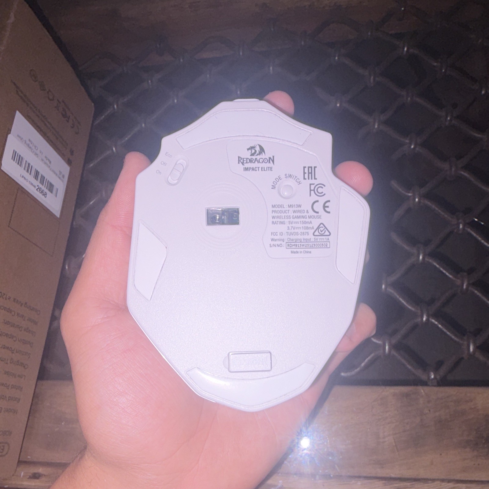 Redragon Impact Elite M913W White Wireless Wired Gaming Mouse Mode Switch