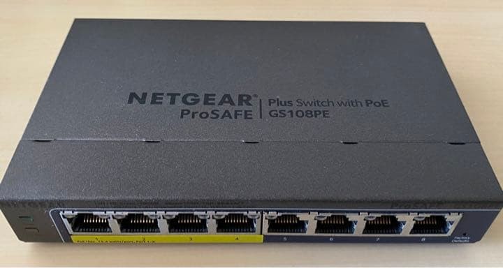 NETGEAR GS108PE 8-Port Gigabit Ethernet Switch Gray Unused