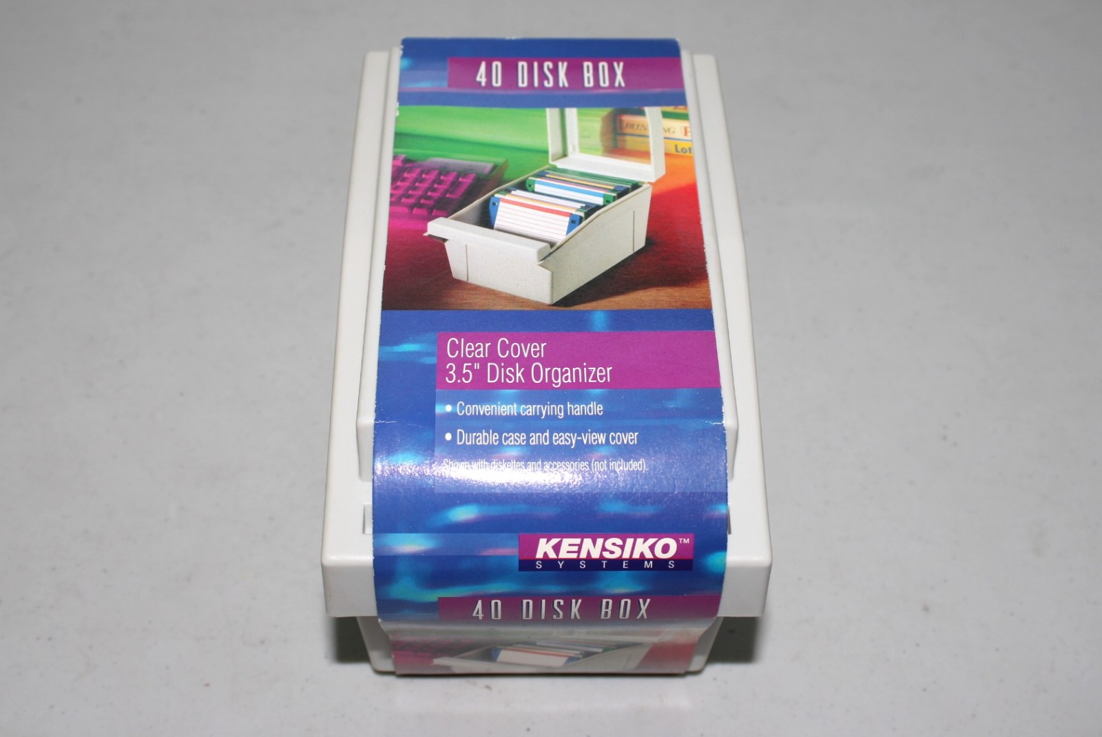 New Kensiko Systems 3.5" Floppy Disk Storage Box Case Clear Cover 40 Capacity