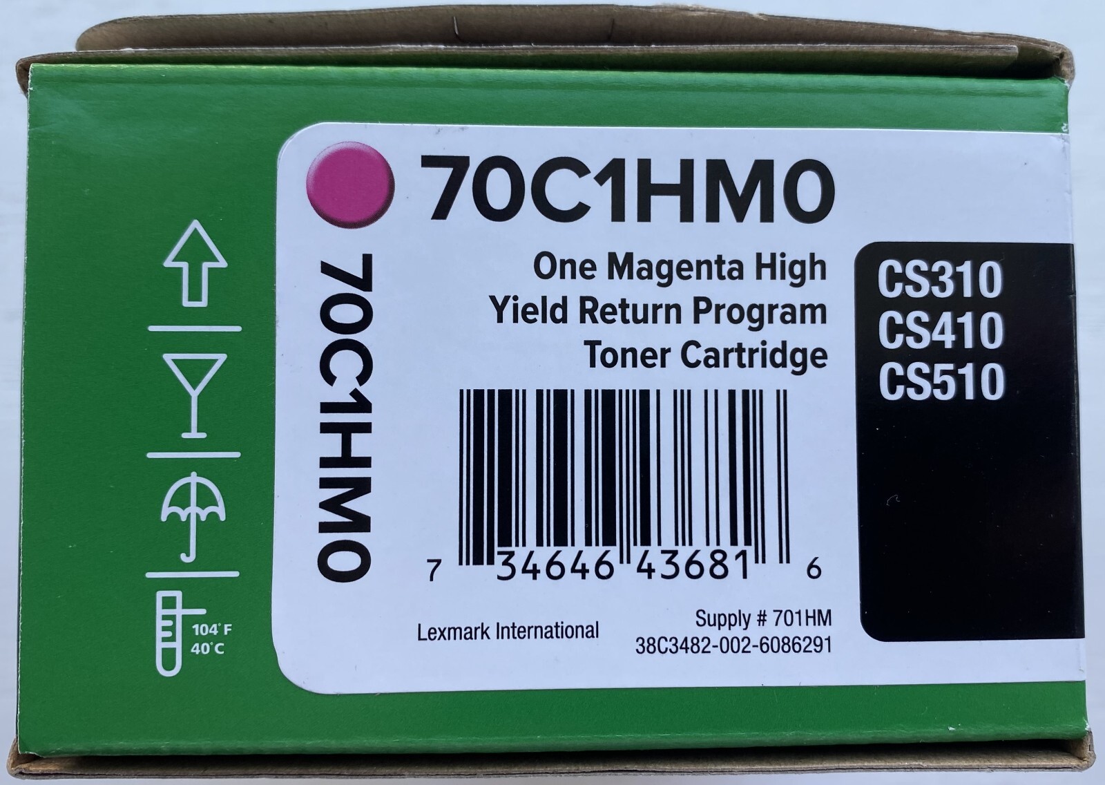 Lexmark 70C1HM0 (LEX-701HM0) High-Yield Toner 3000 page-Yield Magenta  New
