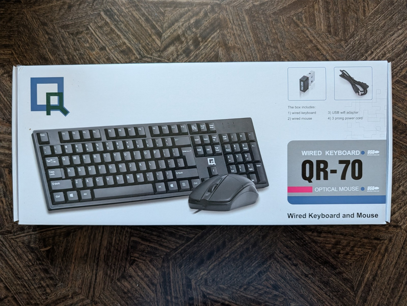 QR-70 WIRED KEYBOARD WITH OPTICAL MOUSE NIB