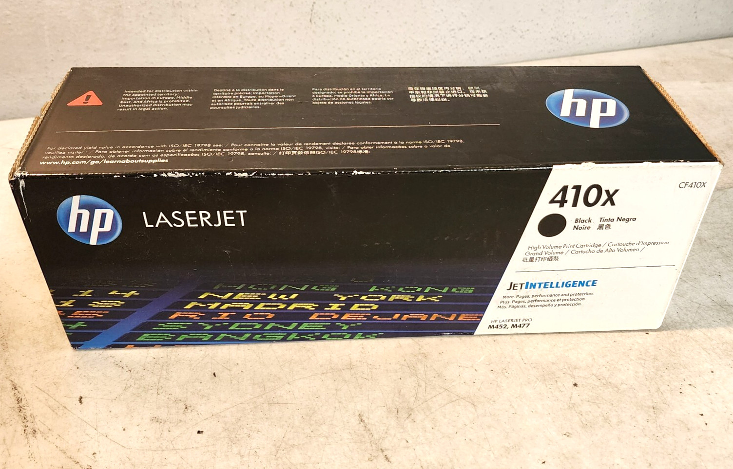 HP 410X CF410X Black High Yield Toner Cartridge M452 Genuine New Open Box/Cradle