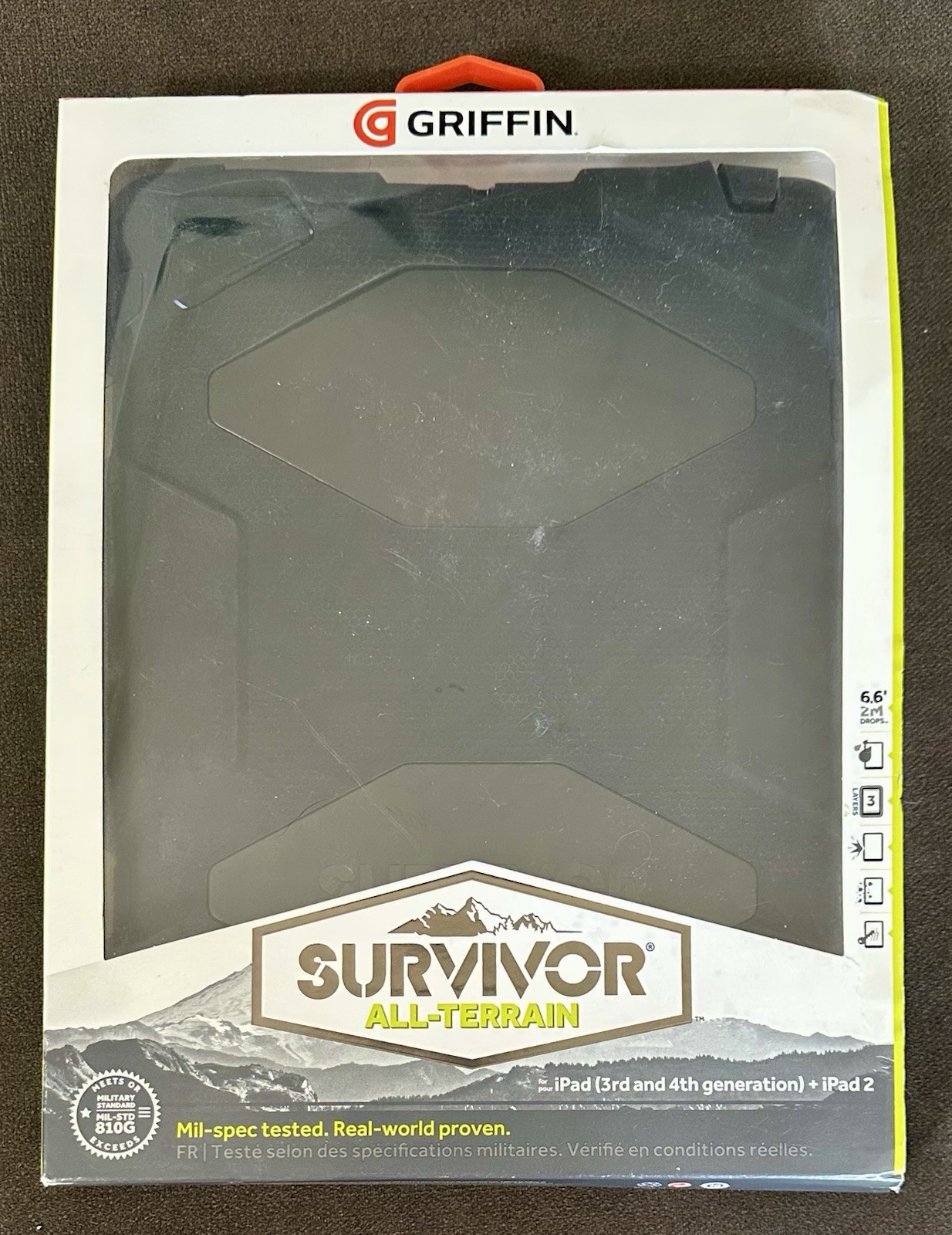Griffin Survivor All-Terrain Rugged Case for iPad 2/3/4, Impact Resistant, Black