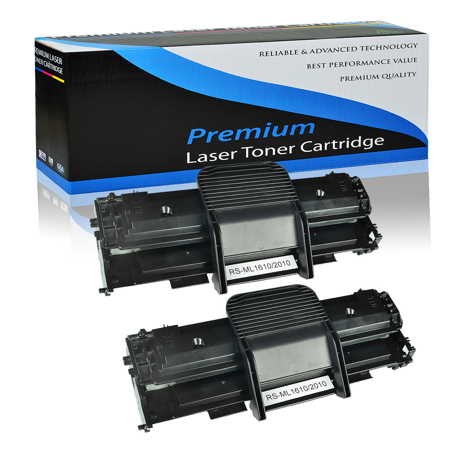 2 Pcs ML-2010 Black Toner Cartridge for Samsung ML-2010 ML-1610 ML-2510 Printer
