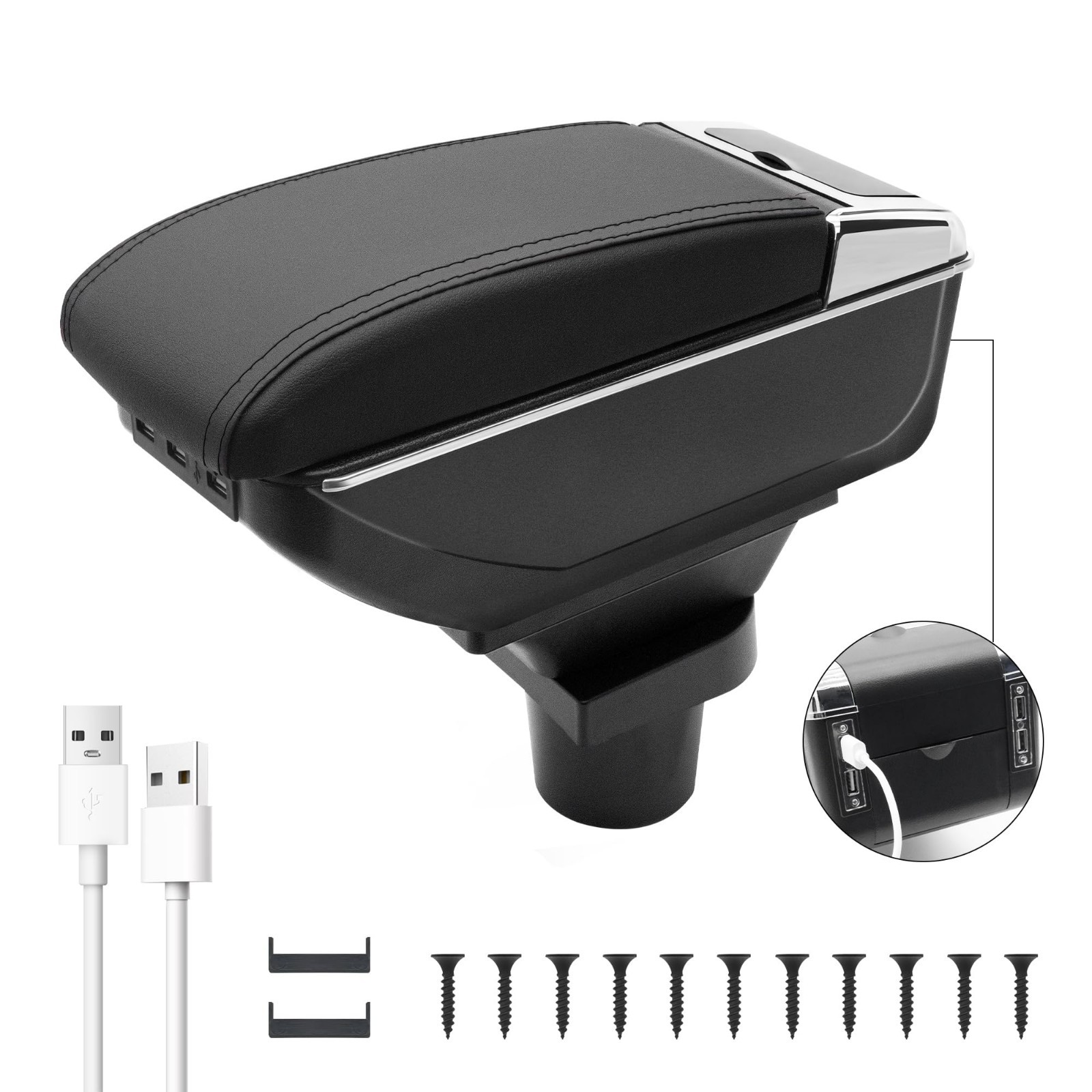 Car Armrest Box for Toyota Vitz 2006-2011 Center Console Organizer 7USB Cup Hold
