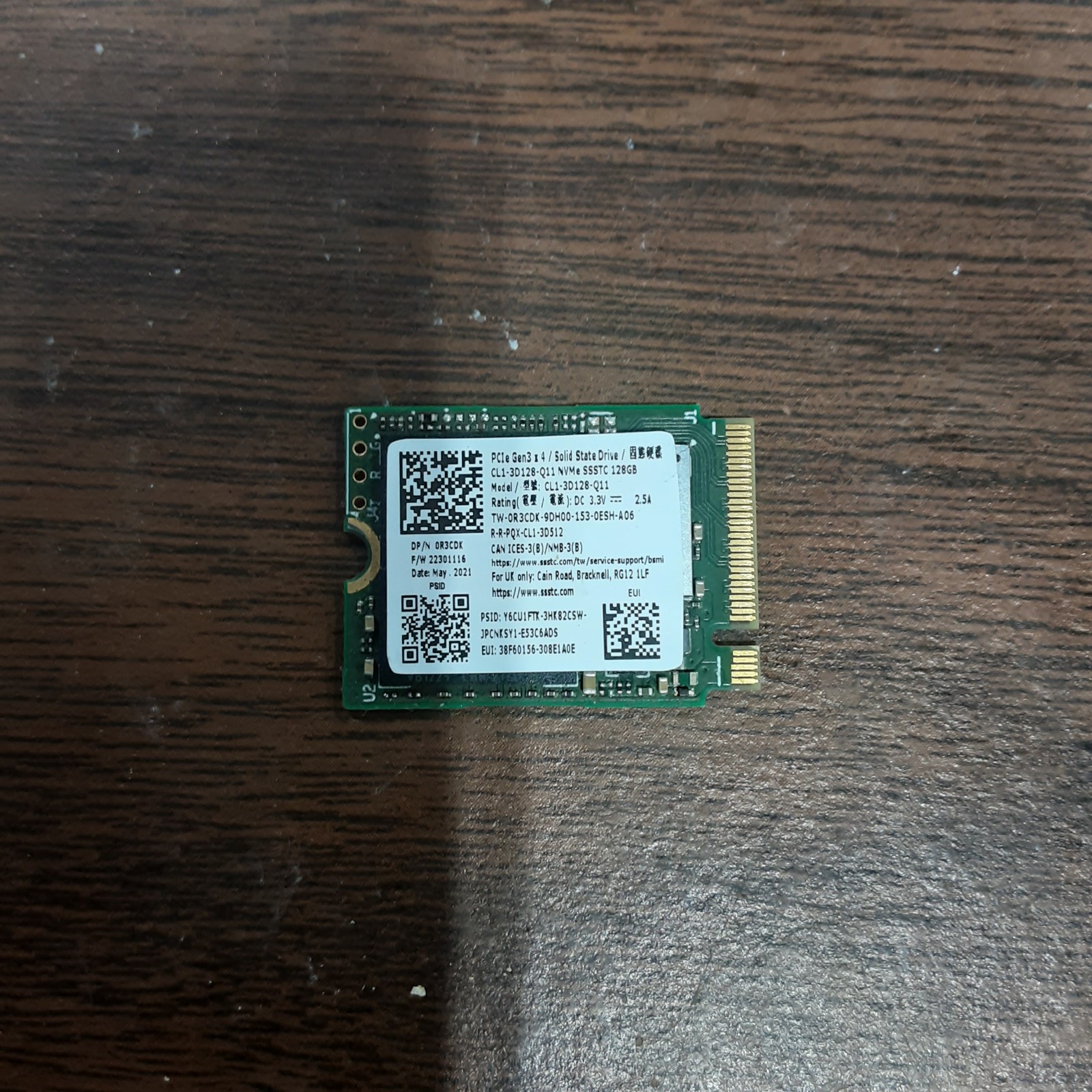 Solid State Drive Dell 0R3CDK (Sssct/ Lite-On CL1-3D128-Q11) 128GB Solid State