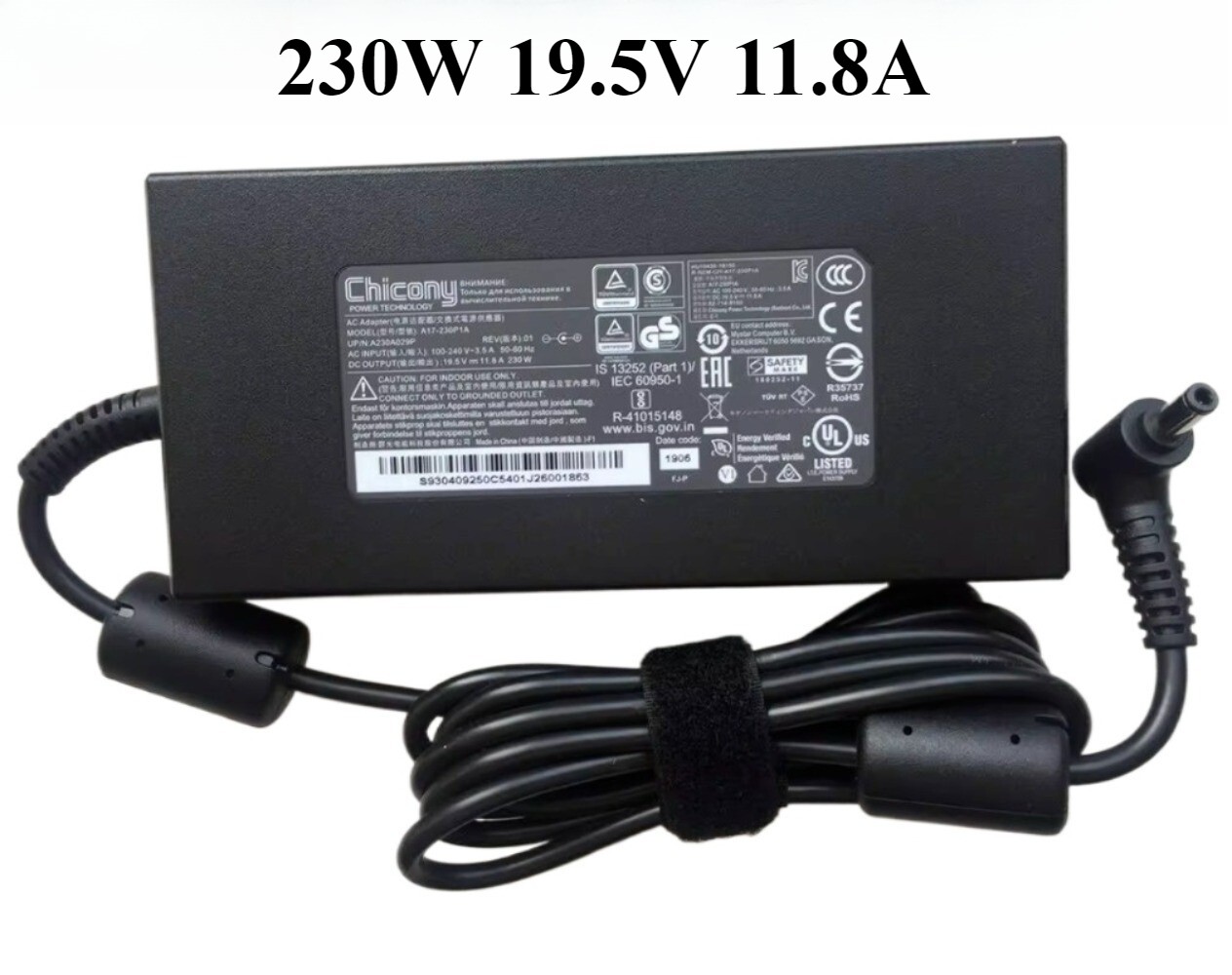 Original Chicony 19.5V 11.8A 230W AC Adapter A17-230P1B Power Supply 5.5*2.5mm