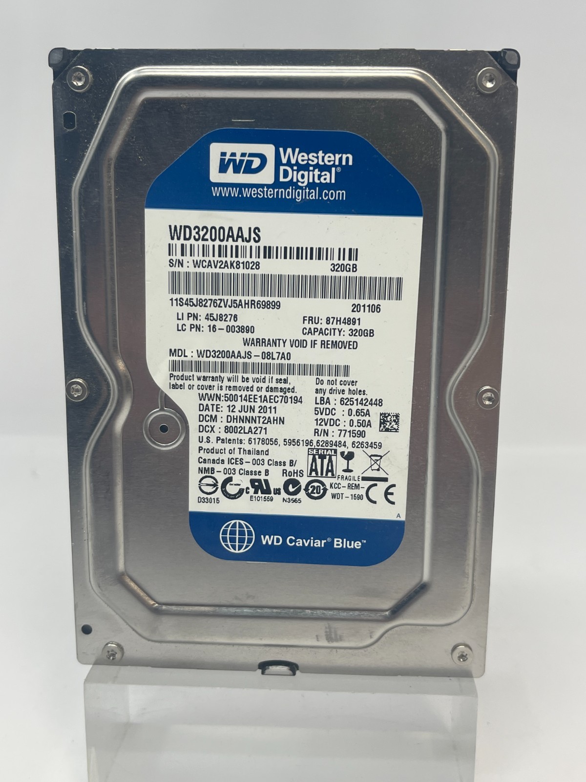 Western Digital WD3200AAJS 320GB Internal Drive Cache 8MB NIST Wiped and Tested