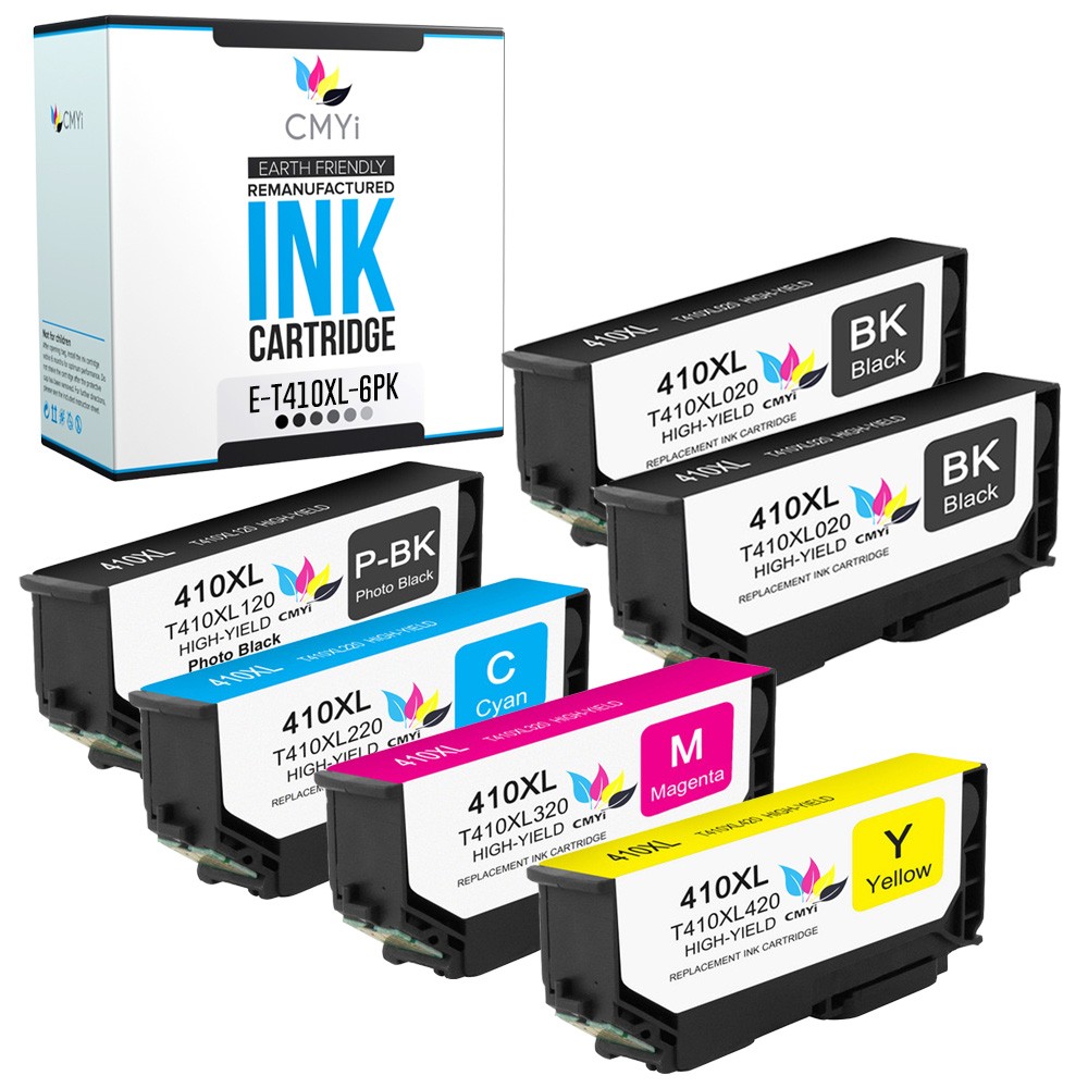 6-Pack CMYi Replacement 410XL Combo Pack Ink for Epson Expression XP-630 XP-635