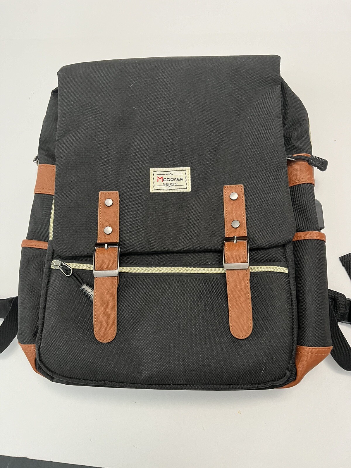 Modoker Fashion USB Charging Port Black Laptop Tablet Bag Backpack