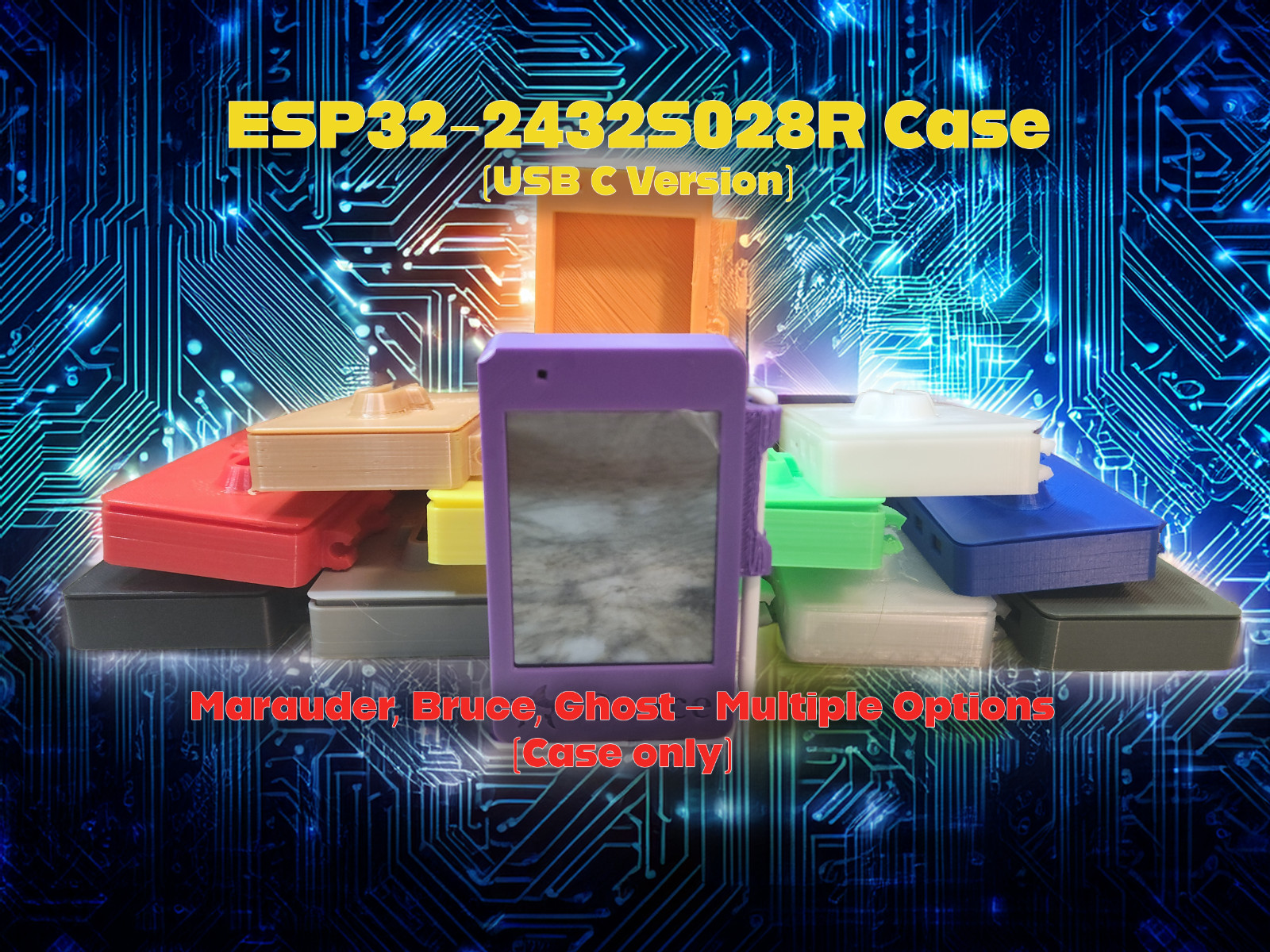 ESP32-2432S028R CYD Case for USB-C - 3D Printed - Multiple Mount Options