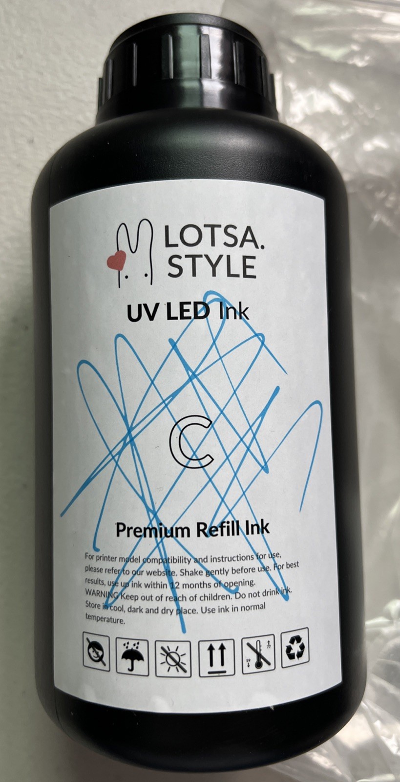 LOTSA Style UV LED Cyan Premium Refill Ink.