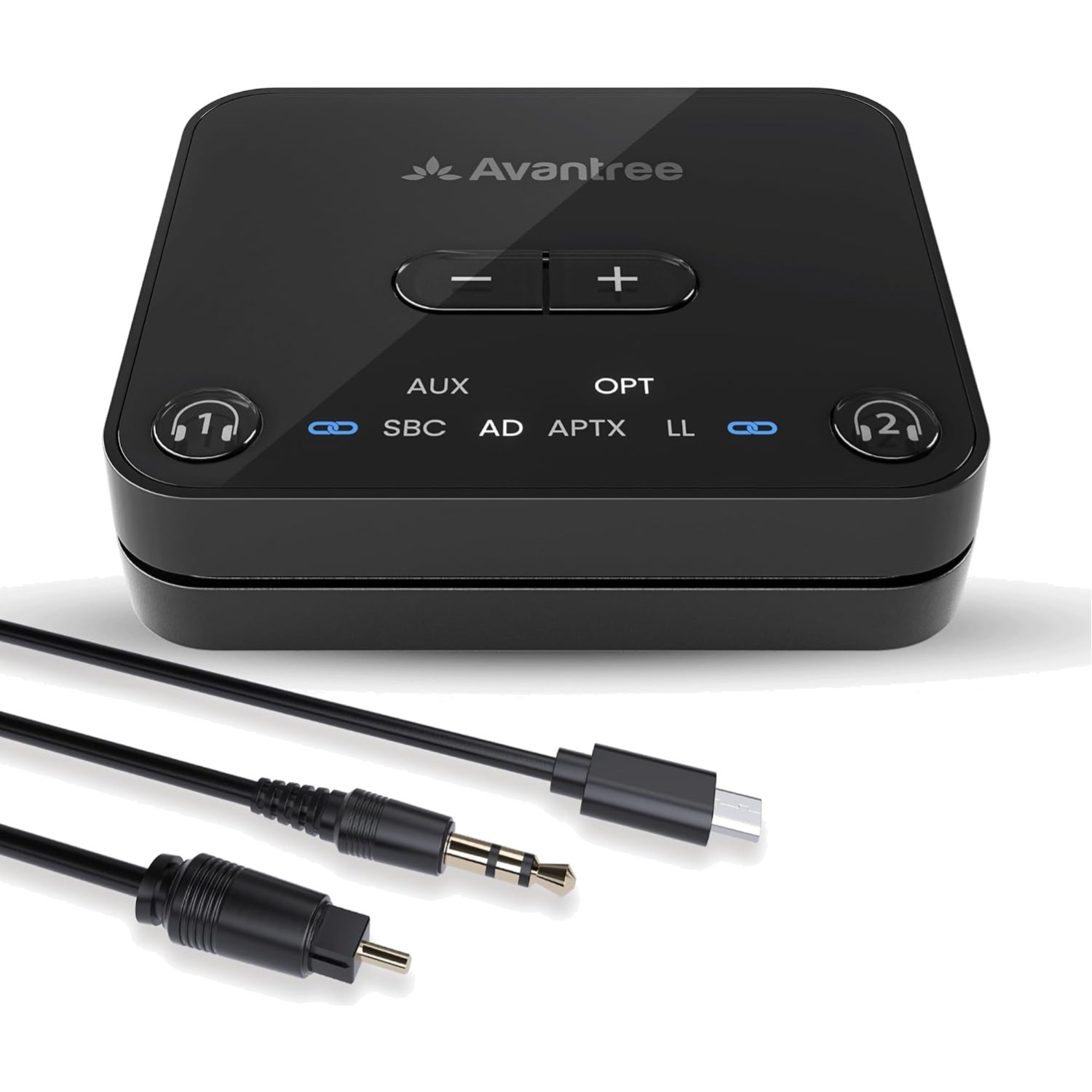 Audikast 3:  Bluetooth TV Transmitter for Dual Headphones - 100ft Range