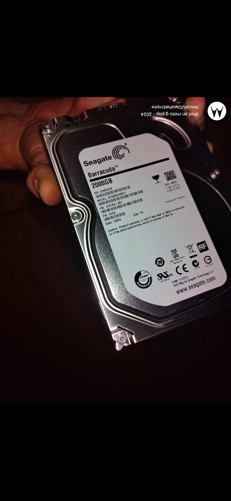 Seagate Barracuda ST2000DM001 2TB 3.5" SATA 6Gb/s 7200RPM 64MB HDD