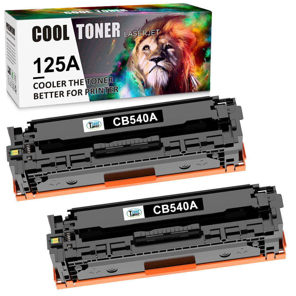 2 Pack CB540A Black Toner Fits HP Color Laserjet CM1312nfi CP1215 CP1515 CP1518