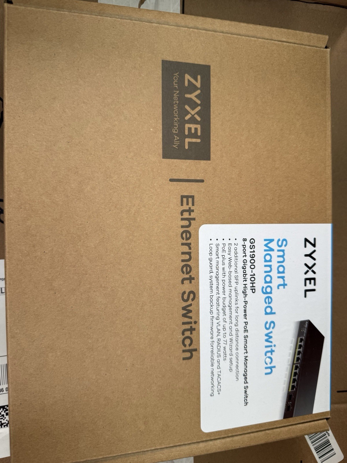 Zyxel GS1900-10HP 8 Port Smart Switch PoE+ (77W) Hub / GS1900-10HP-EU0102F