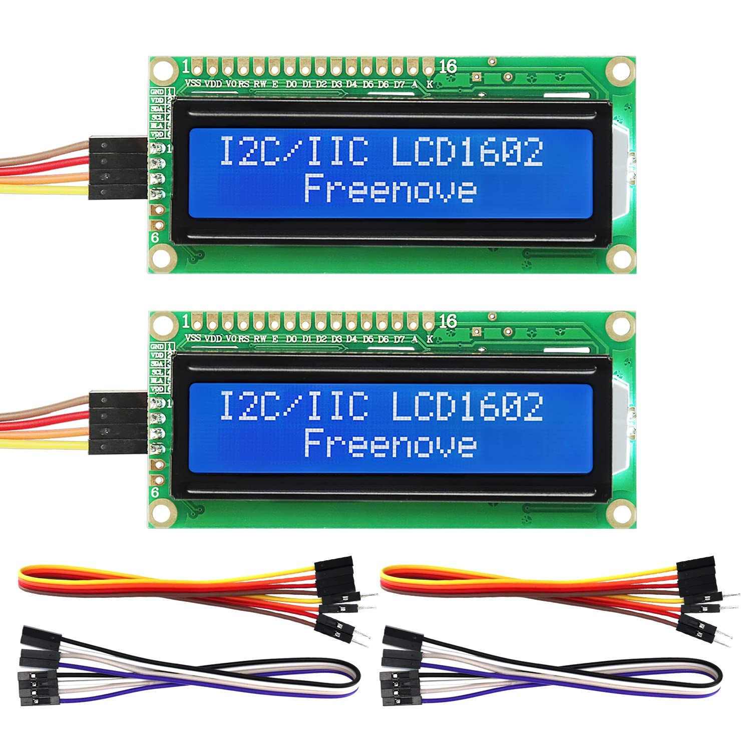 I2C IIC LCD 1602 Display Serial 16x2 Screen New Type (2 Pack)