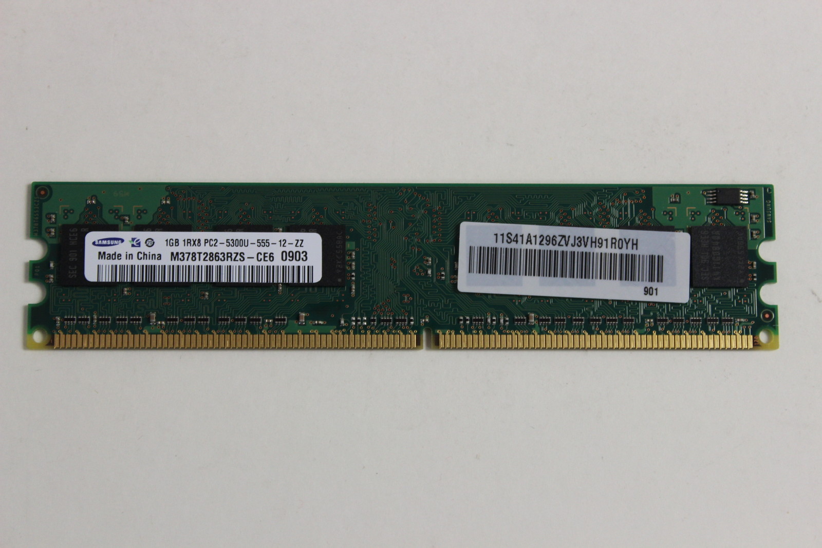 LENOVO 41A1296 1GB 240 PIN 1RX8 PC2-5300U DIMM MEMORY SAMSUNG M378T2863RZS-CE6