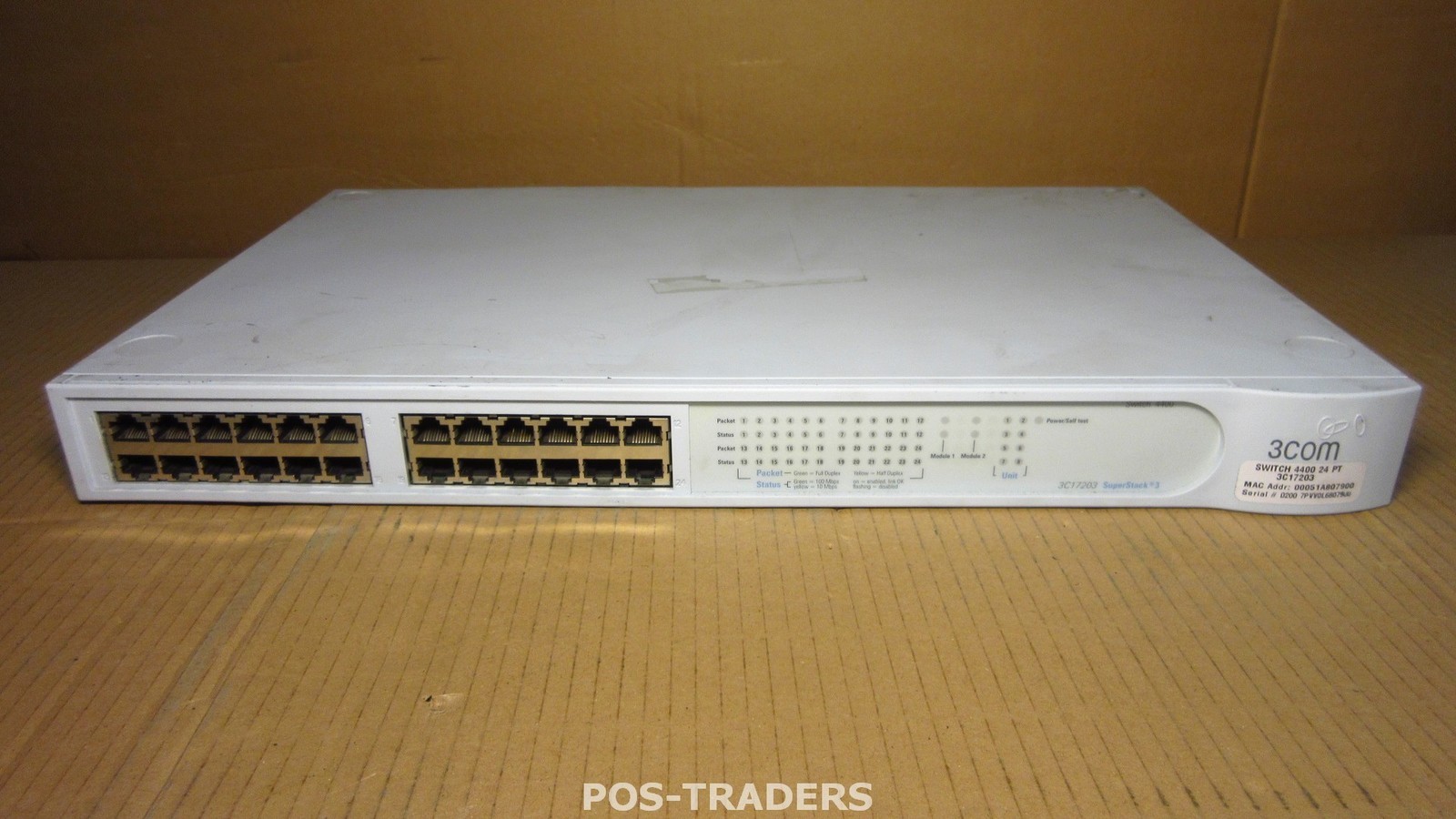 3Com 4400 SuperStack 3 3C17203 24-Port Switch 10/100 Network INCL 1X 3C17224