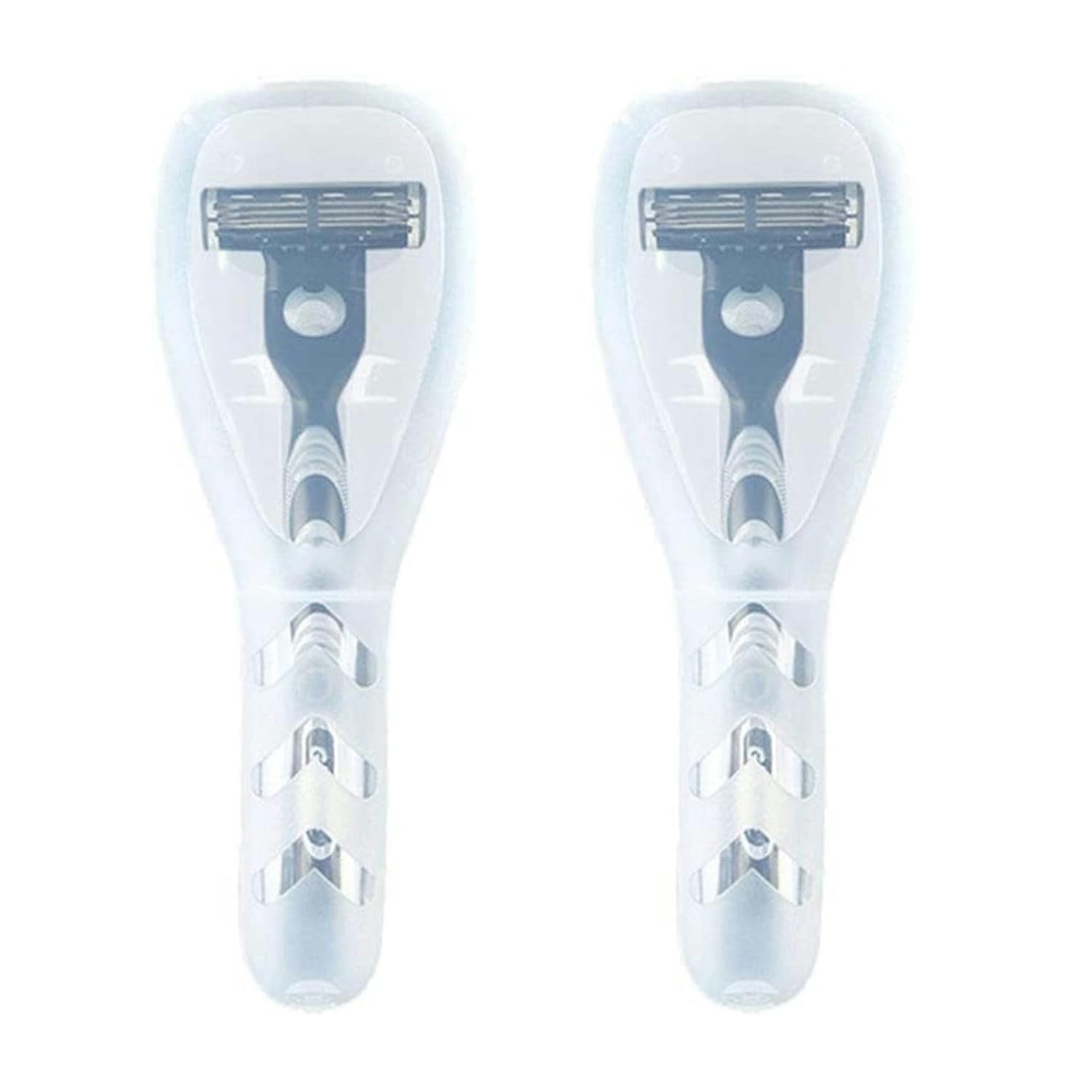 2Pcs Clear Travel Razor Case, Hard Plastic Shaver Cover Compact, Transparent 