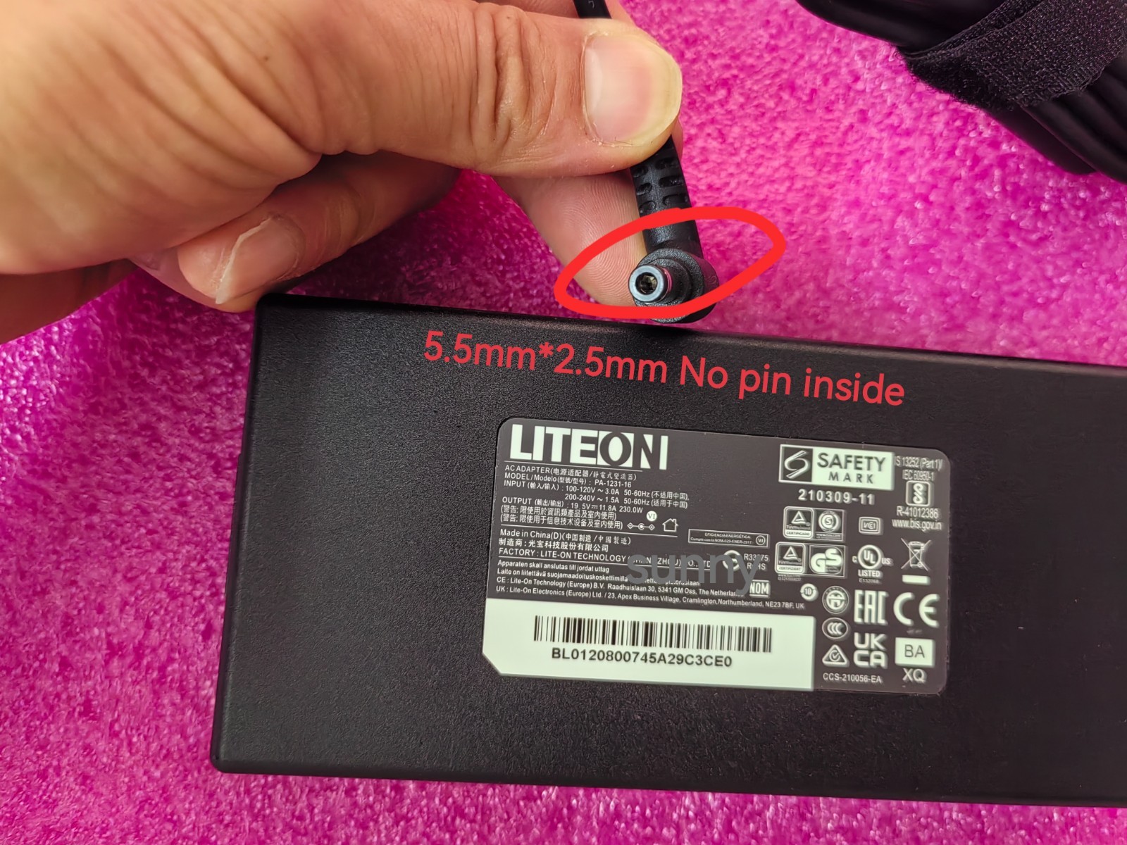 For Gigabyte AERO 15-Y9 LITEON 19.5V 11.8A 230W PA-1231-16 Original AC Adapter