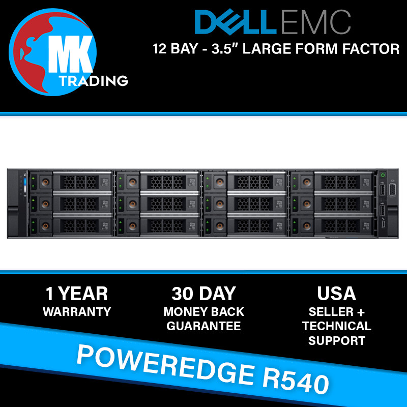 Dell PowerEdge R540 12B LFF 2U Server -V1- Choose CPUs/RAM/Drives - Wholesale