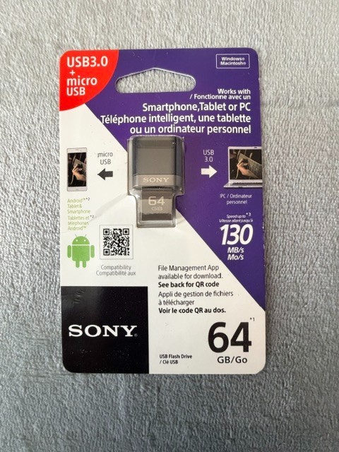 Sony USB 3.0 Micro USB 64 GB Black - new sealed