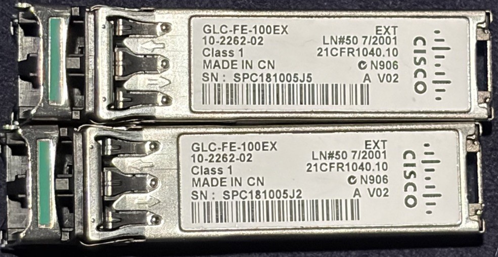 Cisco Genuine GLC-FE-100EX SFP Transceiver 10-2262-02 V02