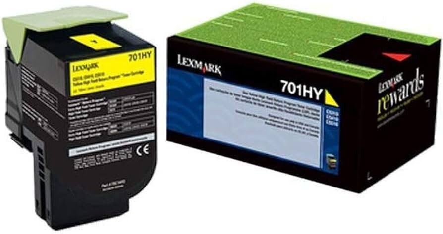 Genuine Lexmark 70C1HY0, 701HY Yellow High Yield Return Program Toner Cartridge