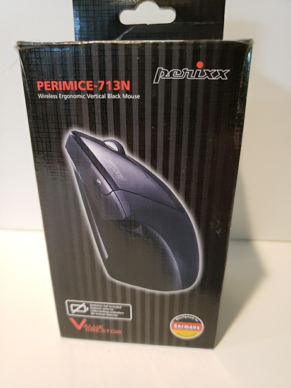 Wireless Vertical Mouse Right Handed 6 Button Design Black Perixx Perimice -713N