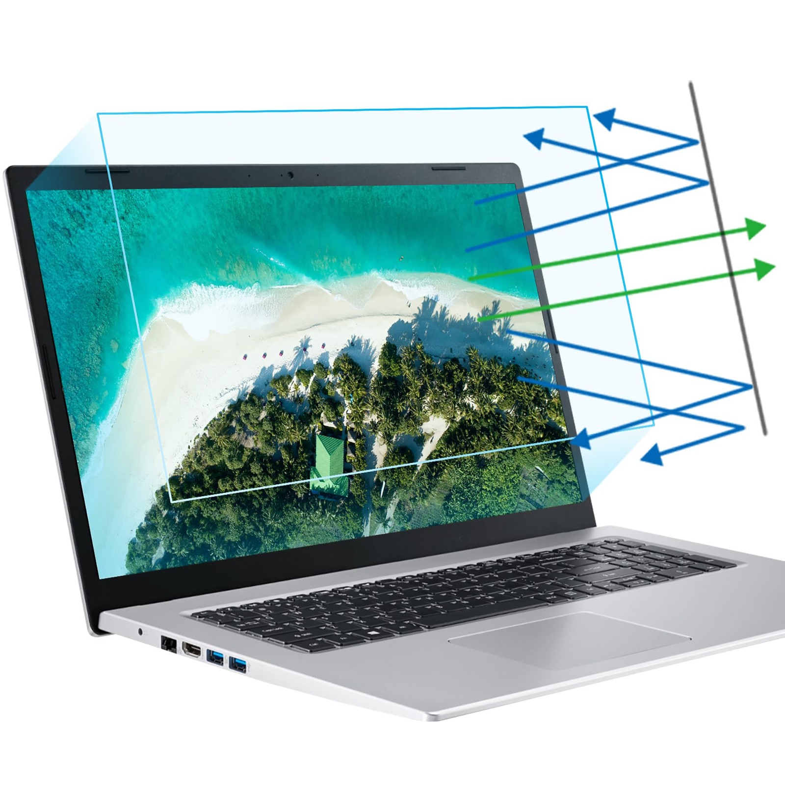 2-Pack 17.3 inch Anti Blue Light Laptop Screen Protector Compatible